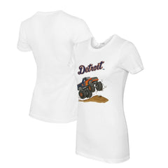 Detroit Tigers Tiny Turnip Women's Monster Truck T-Shirt White