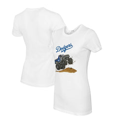 Los Angeles Dodgers Tiny Turnip Women's Monster Truck T-Shirt White