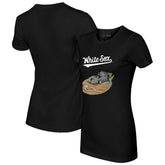 Chicago White Sox Tiny Turnip Women's Race Car T-Shirt Black