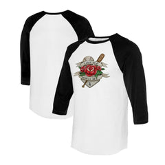 Chicago White Sox Tiny Turnip Unisex Tattoo Rose 3/4-Sleeve Raglan T-Shirt White/Black