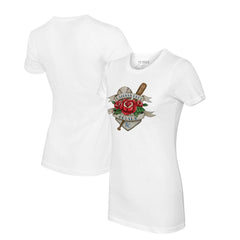 Kansas City Royals Tiny Turnip Women's Tattoo Rose T-Shirt White