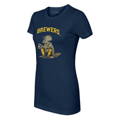 Milwaukee Brewers Tiny Turnip Women's Triceratops T-Shirt Navy