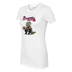 Atlanta Braves Tiny Turnip Women's Triceratops T-Shirt White