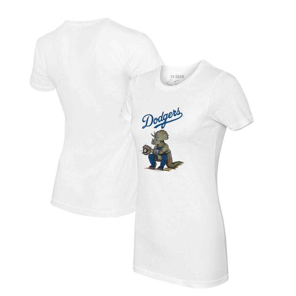 Los Angeles Dodgers Tiny Turnip Women's Triceratops T-Shirt White