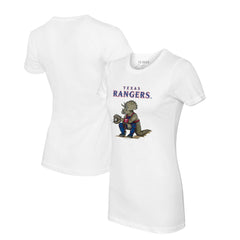 Texas Rangers Tiny Turnip Women's Triceratops T-Shirt White