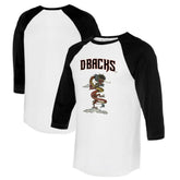Arizona Diamondbacks Tiny Turnip Unisex 2024 Year of the Dragon 3/4-Sleeve Raglan T-Shirt White/Black