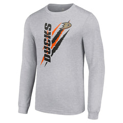 Anaheim Ducks Starter Color Scratch Long-Sleeve T-Shirt - Heather Gray T-shirts