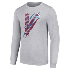 Colorado Avalanche Starter Color Scratch Long-Sleeve T-Shirt - Heather Gray T-shirts