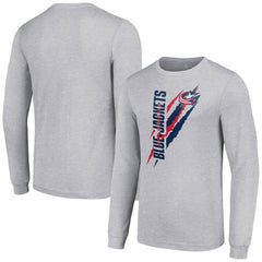 Columbus Blue Jackets Starter Color Scratch Long-Sleeve T-Shirt - Heather Gray T-shirts