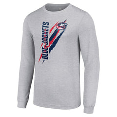 Columbus Blue Jackets Starter Color Scratch Long-Sleeve T-Shirt - Heather Gray T-shirts