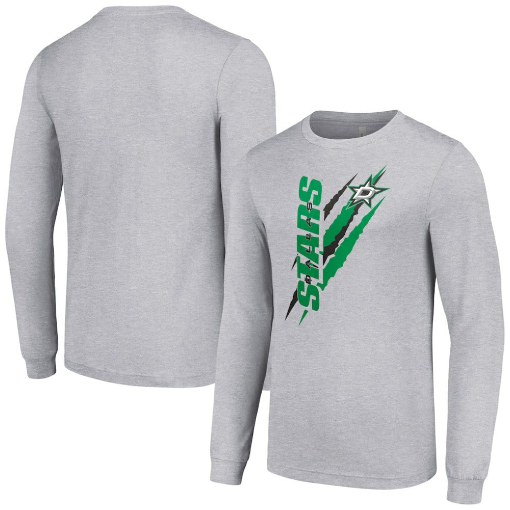 Dallas Stars Starter Color Scratch Long-Sleeve T-Shirt - Heather Gray T-shirts