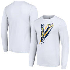 Nashville Predators Starter Color Scratch Long-Sleeve T-Shirt - White T-shirts