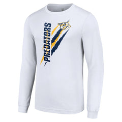 Nashville Predators Starter Color Scratch Long-Sleeve T-Shirt - White T-shirts