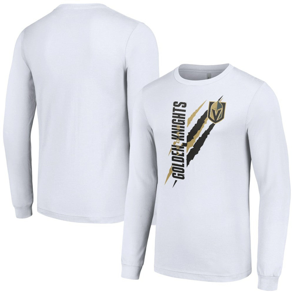 Vegas Golden Knights Starter Color Scratch Long-Sleeve T-Shirt - White T-shirts