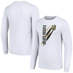 Vegas Golden Knights Starter Color Scratch Long-Sleeve T-Shirt - White T-shirts