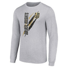 Vegas Golden Knights Starter Color Scratch Long-Sleeve T-Shirt - Heather Gray T-shirts
