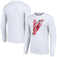 Carolina Hurricanes Starter Color Scratch Long-Sleeve T-Shirt - White T-shirts