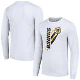 Boston Bruins Starter Color Scratch Long-Sleeve T-Shirt - White T-shirts