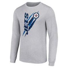Winnipeg Jets Starter Color Scratch Long-Sleeve T-Shirt - Heather Gray T-shirts
