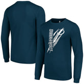 Tampa Bay Lightning Starter Color Scratch Long-Sleeve T-Shirt - Navy T-shirts