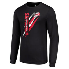 Carolina Hurricanes Starter Color Scratch Long-Sleeve T-Shirt - Black T-shirts