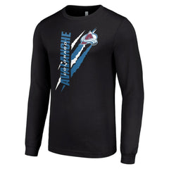 Colorado Avalanche Starter Color Scratch Long-Sleeve T-Shirt - Black T-shirts