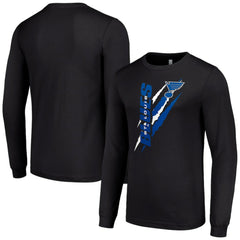 St. Louis Blues Starter Color Scratch Long-Sleeve T-Shirt - Black T-shirts