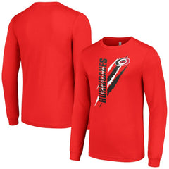 Carolina Hurricanes Starter Color Scratch Long-Sleeve T-Shirt - Red T-shirts