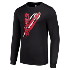 New Jersey Devils Starter Color Scratch Long-Sleeve T-Shirt - Black T-shirts