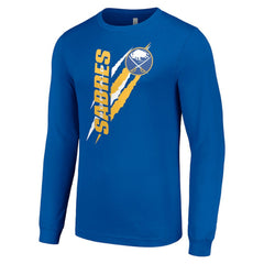 Buffalo Sabres Starter Color Scratch Long-Sleeve T-Shirt - Royal T-shirts