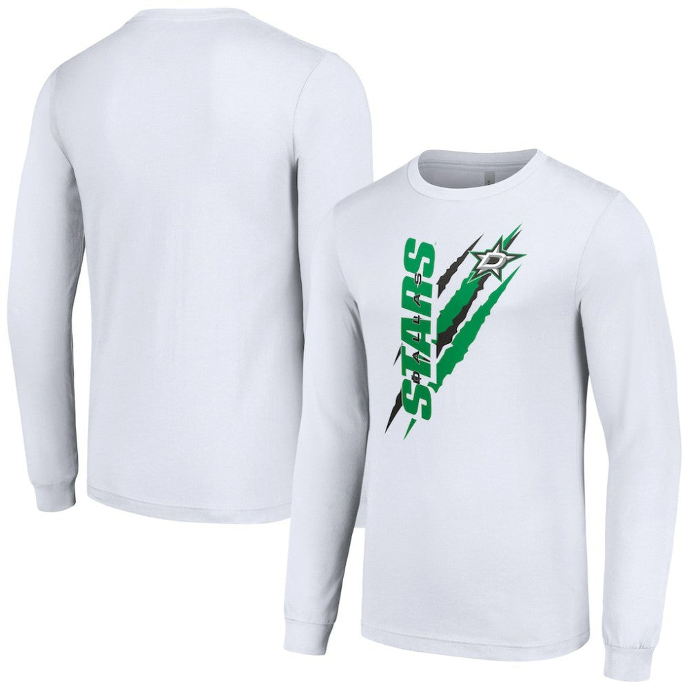 Dallas Stars Starter Color Scratch Long-Sleeve T-Shirt - White T-shirts