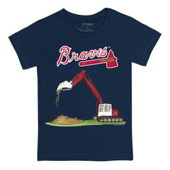 Atlanta Braves Tiny Turnip Youth Excavator T-Shirt Navy