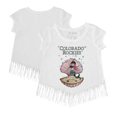 Colorado Rockies Tiny Turnip Girls Youth Mermaid Fringe T-Shirt White