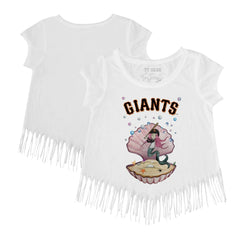 San Francisco Giants Tiny Turnip Girls Youth Mermaid Fringe T-Shirt White