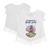 Toronto Blue Jays Tiny Turnip Girls Youth Mermaid Fringe T-Shirt White
