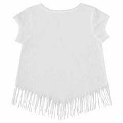 Toronto Blue Jays Tiny Turnip Girls Youth Mermaid Fringe T-Shirt White