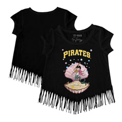 Pittsburgh Pirates Tiny Turnip Girls Youth Mermaid Fringe T-Shirt Black