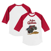 St. Louis Cardinals Tiny Turnip Youth Monster Truck 3/4-Sleeve Raglan T-Shirt White/Red