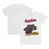 Cleveland Guardians Tiny Turnip Youth Monster Truck T-Shirt White