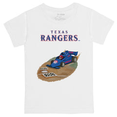 Texas Rangers Tiny Turnip Youth Race Car T-Shirt White