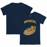 Milwaukee Brewers Tiny Turnip Youth Race Car T-Shirt Navy