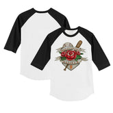 San Francisco Giants Tiny Turnip Youth Tattoo Rose 3/4-Sleeve Raglan T-Shirt White/Black