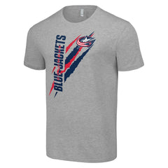 Columbus Blue Jackets Starter Color Scratch T-Shirt - Heather Gray T-shirts