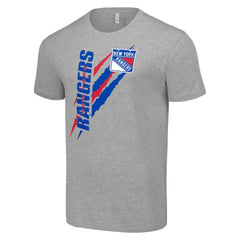 New York Rangers Starter Color Scratch T-Shirt - Heather Gray T-shirts