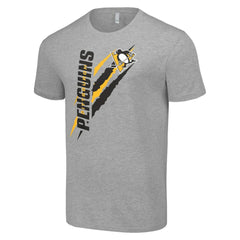 Pittsburgh Penguins Starter Color Scratch T-Shirt - Heather Gray T-shirts