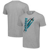 San Jose Sharks Starter Color Scratch T-Shirt - Heather Gray T-shirts