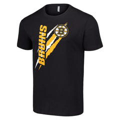 Boston Bruins Starter Color Scratch T-Shirt - Black T-shirts