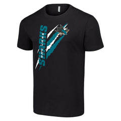 San Jose Sharks Starter Color Scratch T-Shirt - Black T-shirts