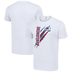 Colorado Avalanche Starter Color Scratch T-Shirt - White T-shirts
