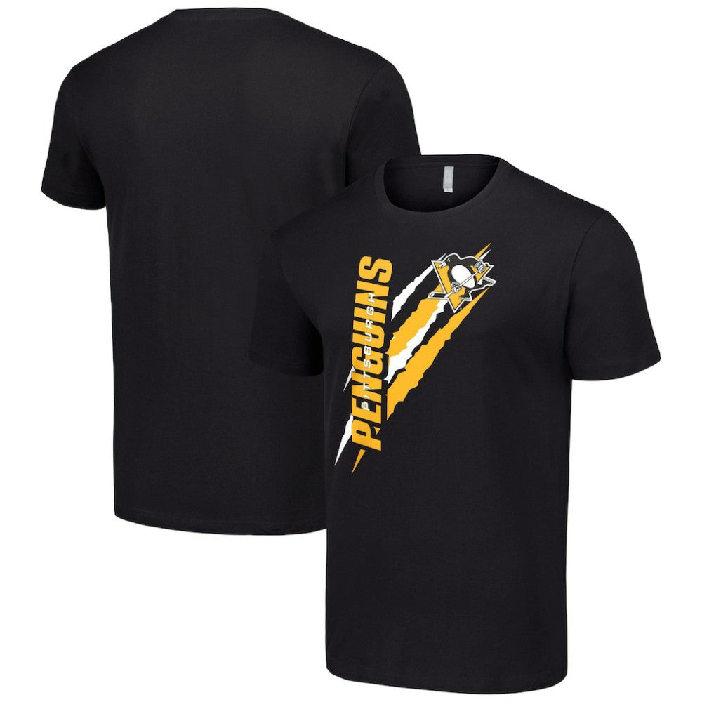 Pittsburgh Penguins Starter Color Scratch T-Shirt - Black T-shirts